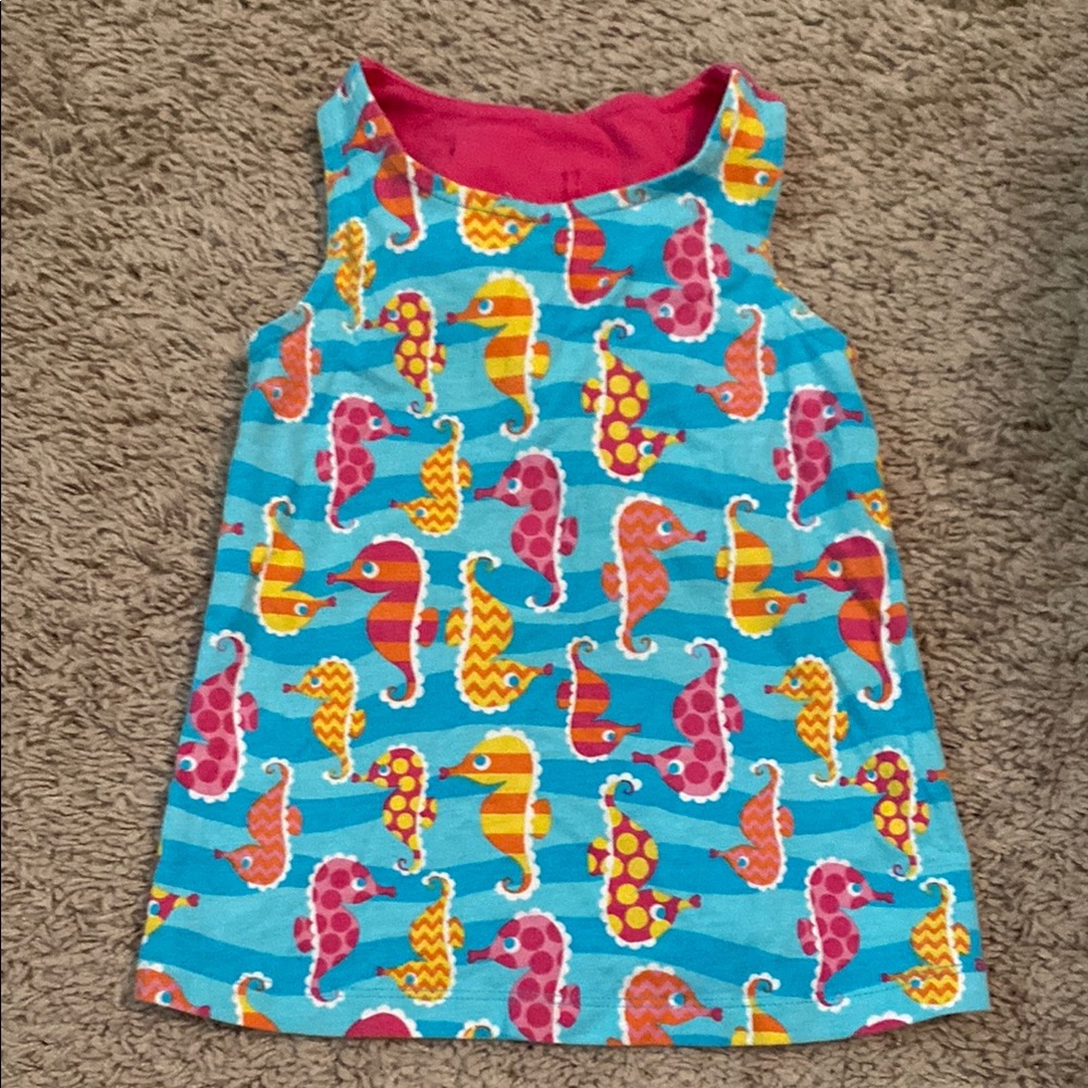 J. Khaki Seahorse Print tank top with bow
